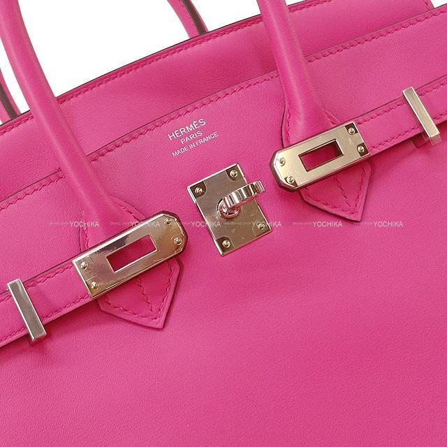 HERMES エルメス ハンドバッグ バーキン25 ローズショッキング スイフト シルバー金具 新品