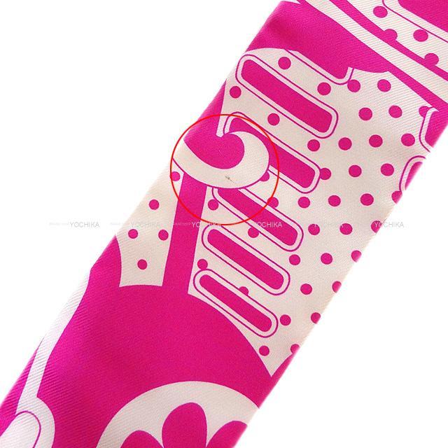 HERMES エルメス ツイリー スカーフ "フォーブルレインボー" ローズヴィフ/白(ホワイト) シルク100% 新品未使用