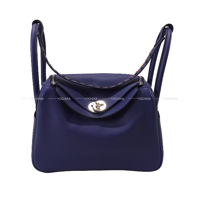 HERMES エルメス ショルダーバッグ リンディ 26 トレサージュ ブルー