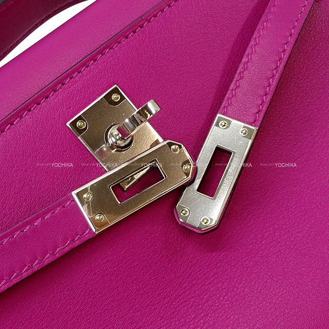 HERMES エルメス ハンドバッグ ポシェットケリー ローズパープル