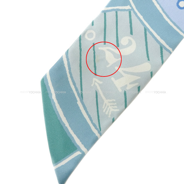HERMES エルメス スカーフ ツイリー シルクゲーム アクア/セラドン  