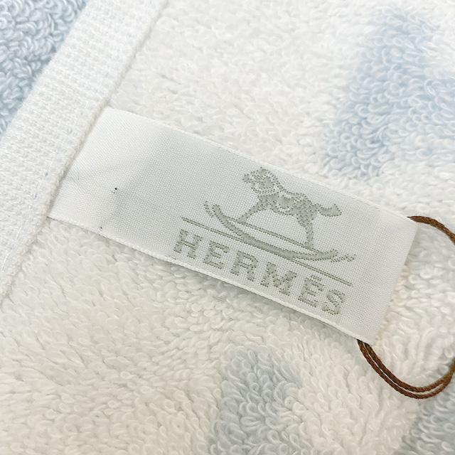HERMES エルメス ハンドタオル "アヴァロン サマルカン" ブルーグラシエ コットン100% 新品