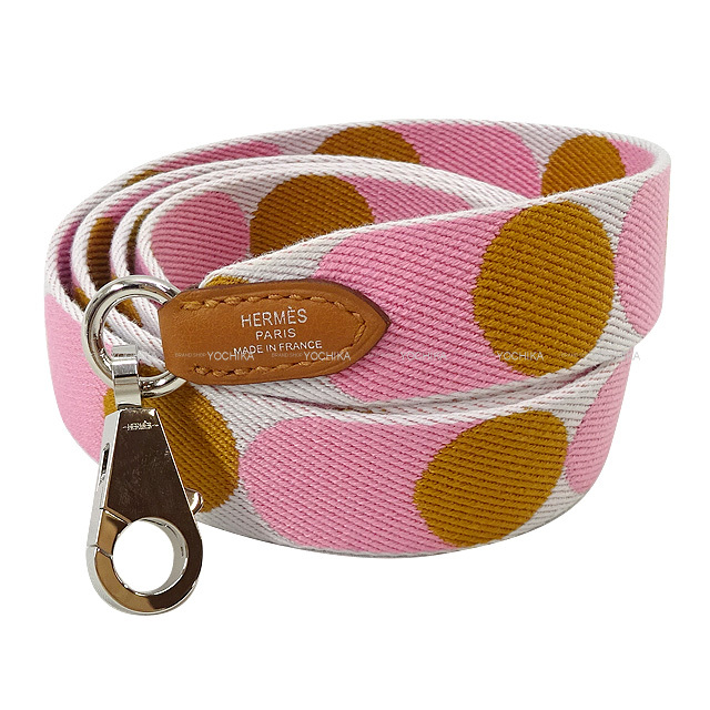 美品】エルメス【HERMES】バンドリエール エチケット 40mm ローズ  