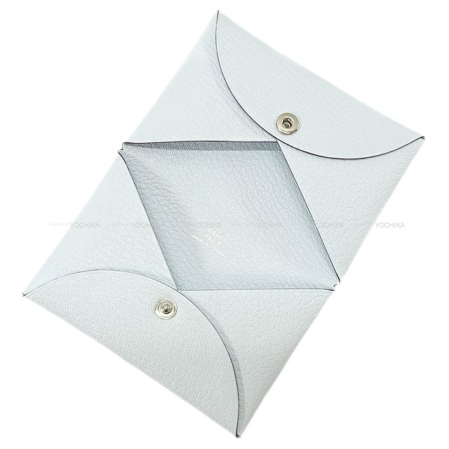 HERMES エルメス カードケース カルヴィ ブルーブリュム シェーブル  