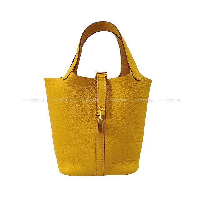 HERMES エルメス ハンドバッグ ピコタンロック 18 PM ジョーヌアンブル トリヨン ゴールド金具 新品未使用