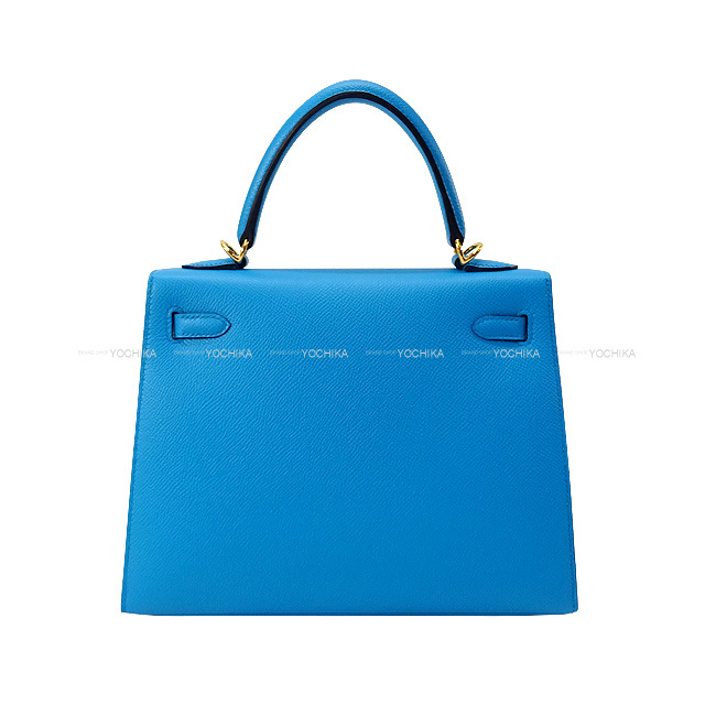 HERMES エルメス ショルダーバッグ ケリー25 外縫い ブルーフリーダ