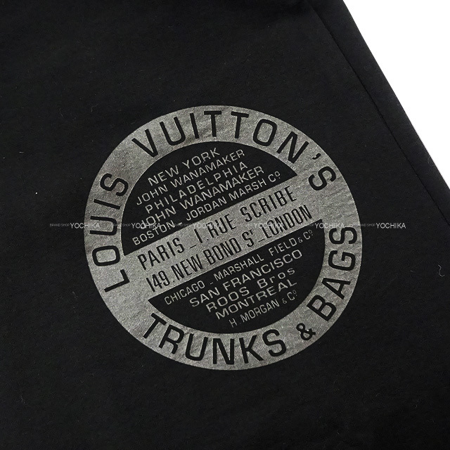 19 春夏 Louis Vuitton ルイ ヴィトン ワンピース ロゴスタンプ スウェット シャツドレス 袖切り替えワンピース 黒 ブラック コットン ナイロン11 シルバー金具 1a5kf8 新品同様 中古