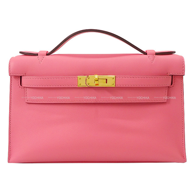 HERMES エルメス ハンドバッグ ポシェットケリー ローズアザレ