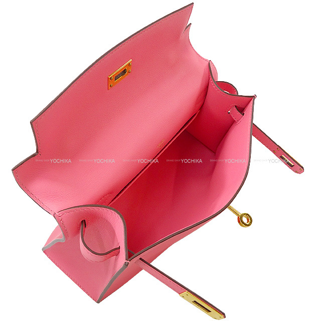 HERMES エルメス ハンドバッグ ポシェットケリー ローズアザレ