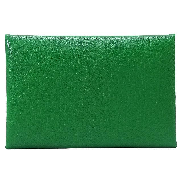 HERMES エルメス カードケース Calvi(カルヴィ) ムタード(マスタード) シェーブル シルバー金具 新品未使用
