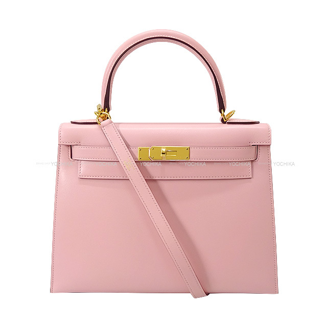 HERMES エルメス ショルダーバッグ ケリー28 外縫い ローズ