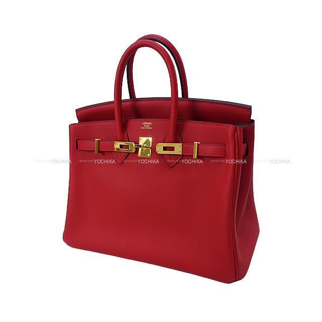 HERMES エルメス ハンドバッグ バーキン25 バーミリオン スイフト ゴールド金具 展示新品