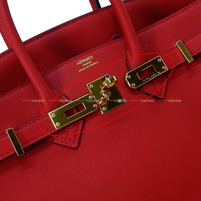HERMES エルメス ハンドバッグ バーキン25 バーミリオン スイフト ゴールド金具 展示新品