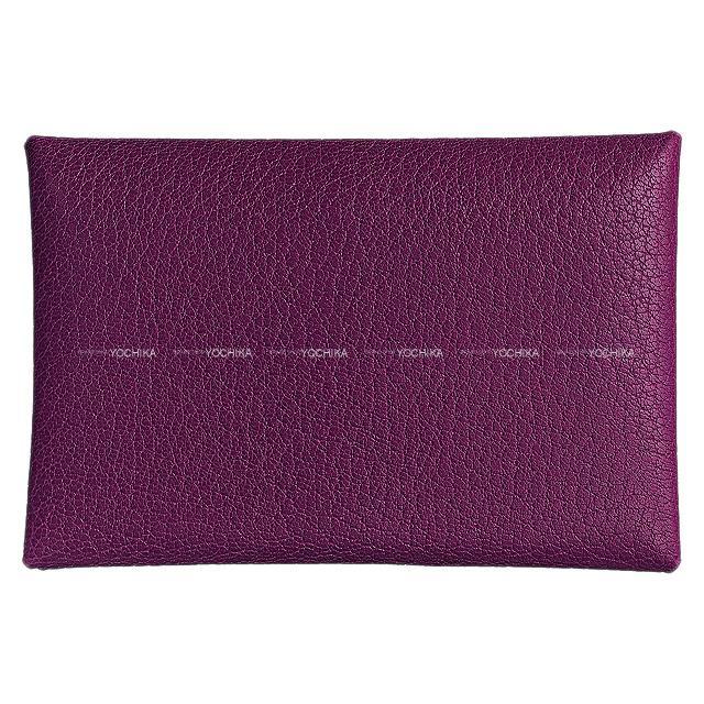 HERMES エルメス カードケース Calvi(カルヴィ) アネモネ シェーブルチャムキラ シルバー金具 新品