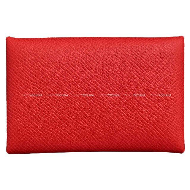 HERMES エルメス カードケース Calvi(カルヴィ) ルージュドクー エプソン シルバー金具 新品未使用