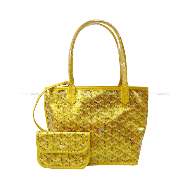 21年 伊勢丹限定 Goyard ゴヤール トートバッグ アンジュ ミニ リバーシブルバッグ ゴールド Pvcコーティング ゴールド金具 新品
