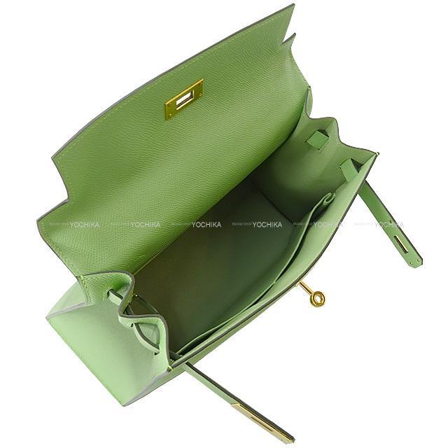 HERMES エルメス ハンドバッグ ケリー28 外縫い ヴェールクリケット エプソン ゴールド金具 新品未使用
