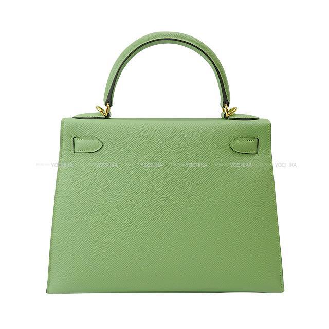 HERMES エルメス ハンドバッグ ケリー28 外縫い ヴェールクリケット エプソン ゴールド金具 新品未使用