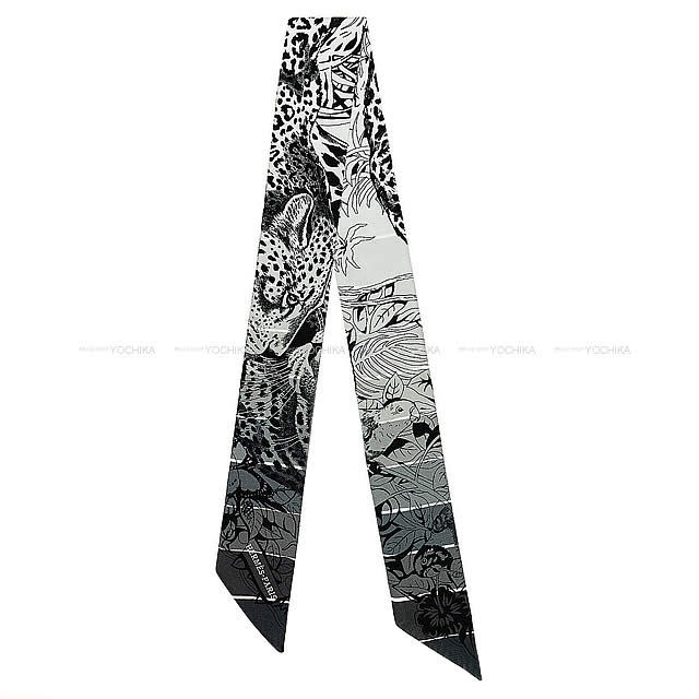 HERMES エルメス スカーフ ツイリー ジャングルラブ レインボー / Jungle Love Rainbow グリス/黒/白 シルク100% 新品同様【中古】 HERMES エルメス スカーフ ツイリー ジャングルラブ レインボー / Jungle Love Rainbow グリス/黒/白 シルク100% 新品同様【中古】