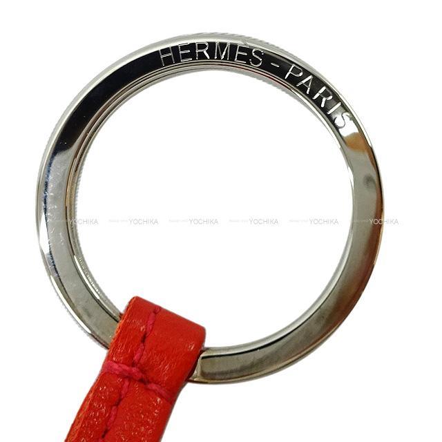 HERMES エルメス フリンジ キーホルダー カルメン ルージュインディアン ラムスキン シルバー金具 新品