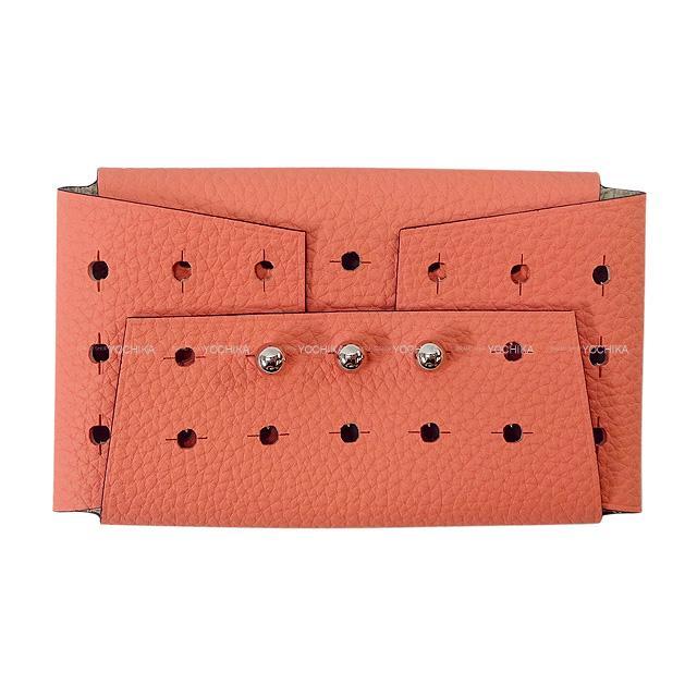 HERMES プティアッシュ コインケース "Perforated Change Purse" ローズキャンディ/ベトン 新品
