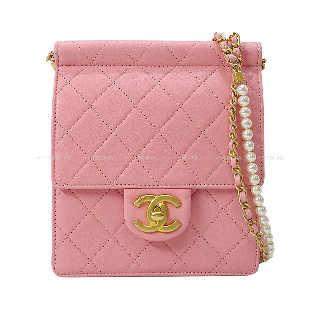 Chanel シャネル ショルダーバッグ マトラッセ ココマーク パールチェーン ピンク ラムスキン ゴールド金具 As0580 新品同様 中古 Chanel シャネル ショルダーバッグ マトラッセ ココマーク パールチェーン ピンク ラムスキン ゴールド金具 As0580 新品同様 中古