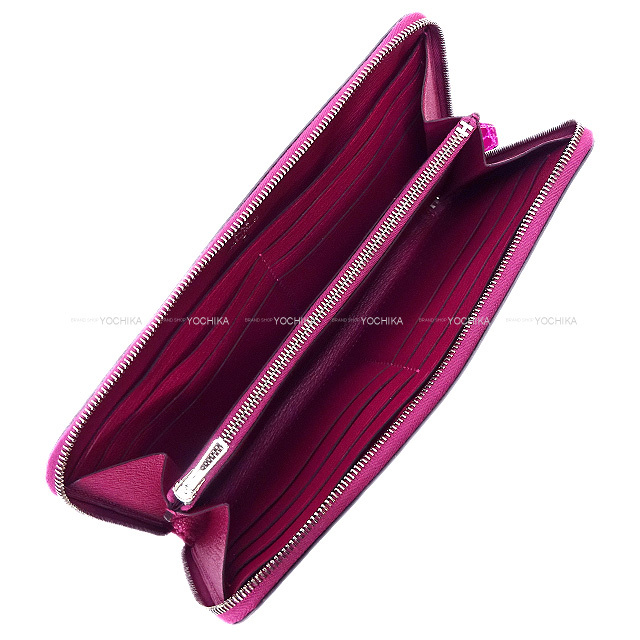 HERMES エルメス 長財布 アザップロング ローズパープル クロコダイル  