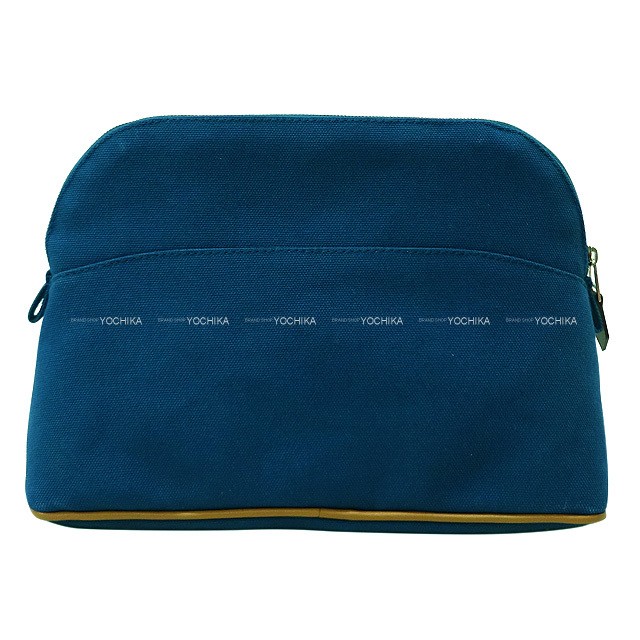 エルメス フラットポーチ Hナッテ PM コニャック/シルバー金具 ウール  