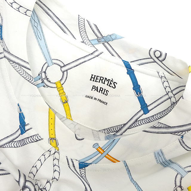 Hermes エルメス ワンピース 完璧なコース プリント マイクロドレス 34 白 ホワイト コットンジャージ 100 新品未使用