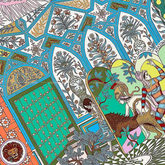 2020秋冬限定 HERMES エルメス スカーフ カレ90 アマゾンのダンス  