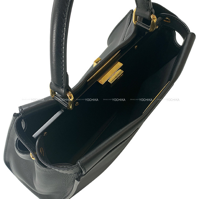 FENDI フェンディ ピーカブー レギュラー 2Way ハンドバッグ ショルダーバッグ 黒 ゴールド金具 マットブラック金具 8BN2903 新品同様【中古】