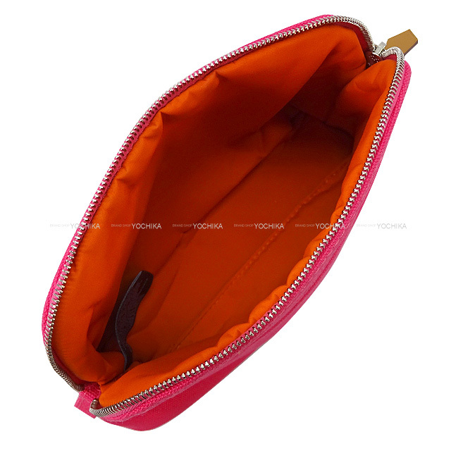 HERMES エルメス ポーチ ボリードポーチ 20/ミニ ハイビスカス コットン100% 新品同様【中古】