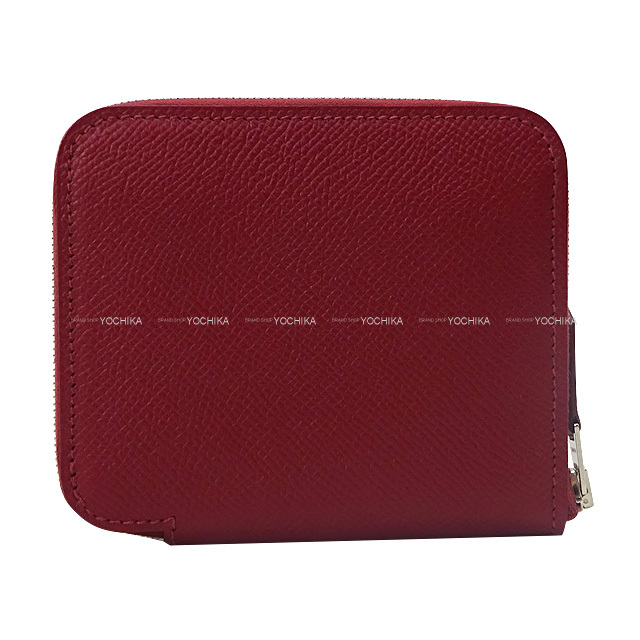 ほぼ新品✳︎エルメス  シルクイン✳︎ルージュグレナ HERMES エルメス 二つ折り財布 アザップシルクイン コンパクト エクス