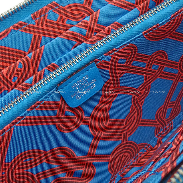 HERMES エルメス 長財布 アザップシルクイン ヌーマラン ブルー
