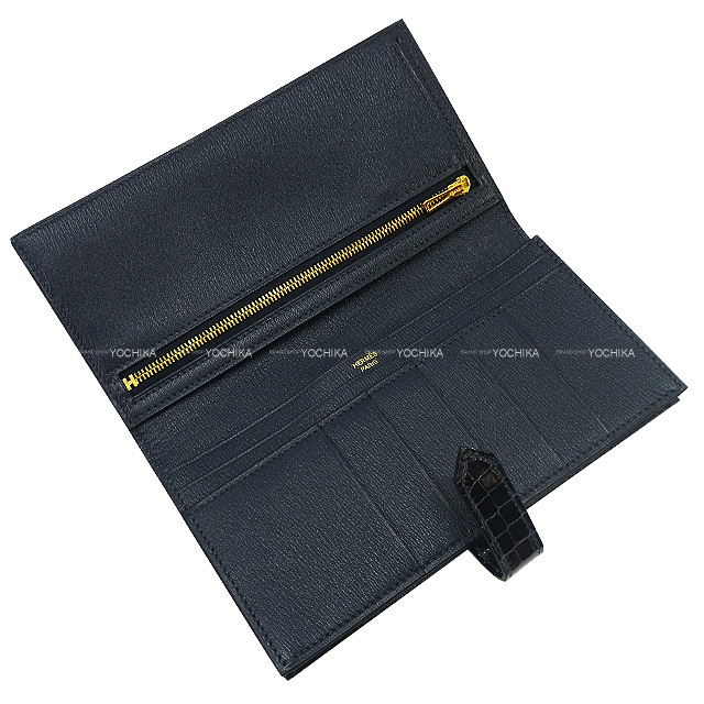 【参考価格213万】エルメス ベアン スフレ アリゲーター クロコダイル 長財布 参考価格213万】エルメス ベアン スフレ アリゲーター