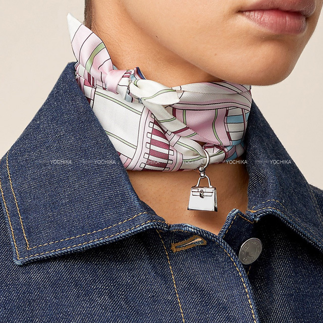 HERMES エルメス スカーフリング ツイリー用 ミニケリー シルバー  