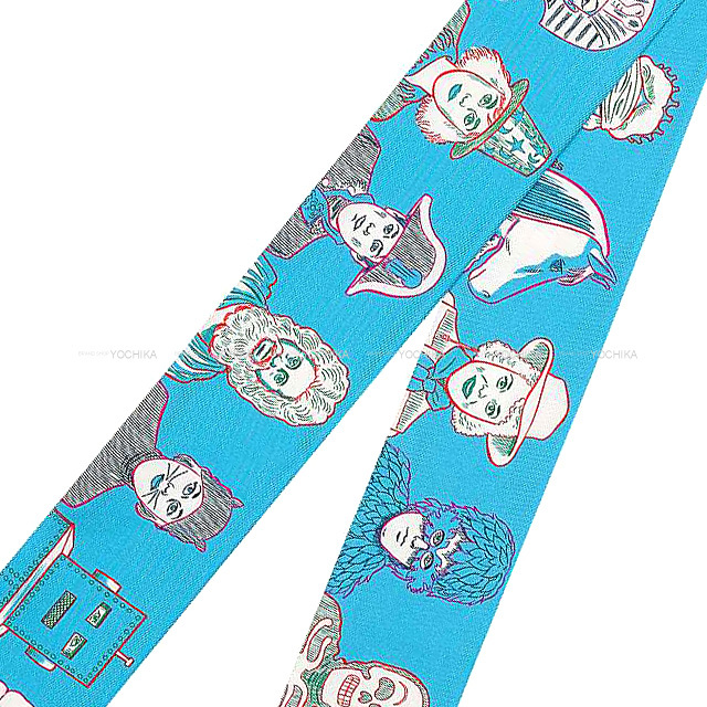 エルメス ツイリー BRIDE DE COUR 法廷の勒 シルク ブルー スカーフ 青  