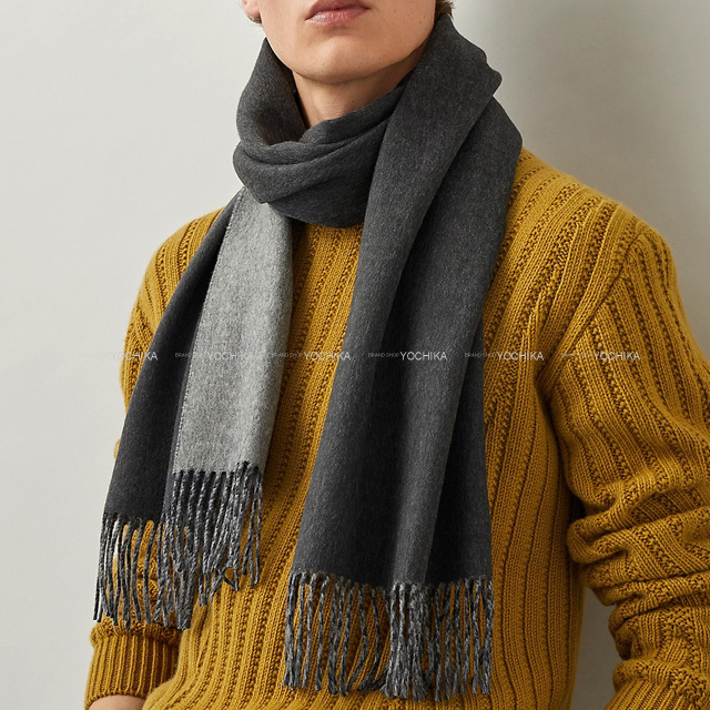 新着】【中古】HERMES(エルメス) マフラー バンド・ドゥ・レポ グリ  