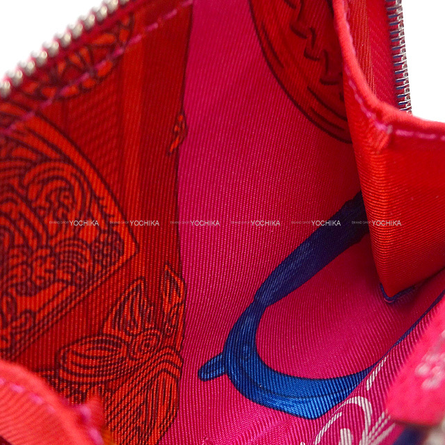 HERMES エルメス コインケース アザップシルクイン ミニ Etrier ローズ