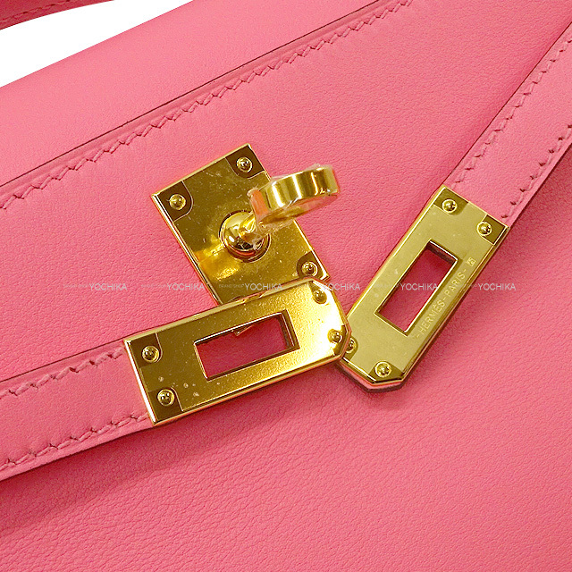 HERMES エルメス ハンドバッグ ポシェットケリー ローズアザレ