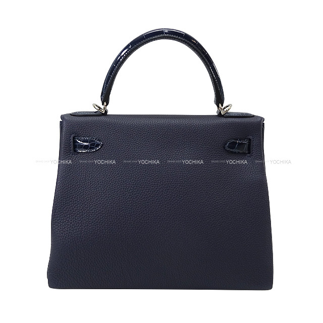 HERMES エルメス ショルダーバッグ ケリー28 内縫い タッチ ブルー 
