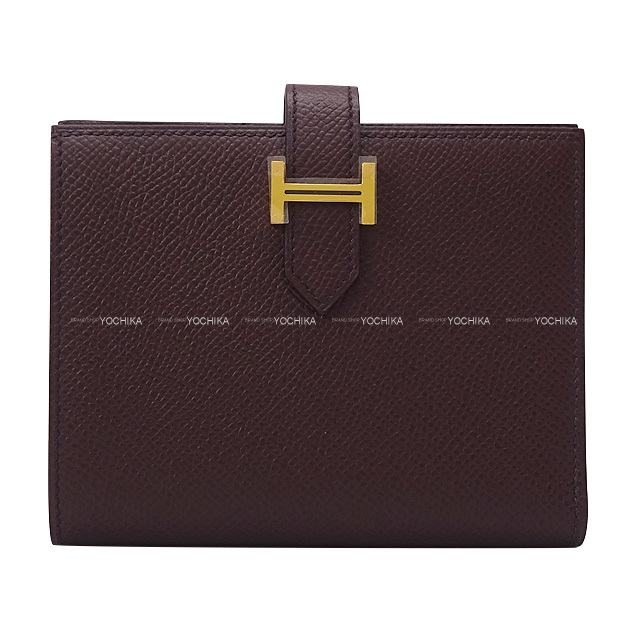 HERMES エルメス ベアン コンビネ エトープ ゴールド金具 二つ折り財布  