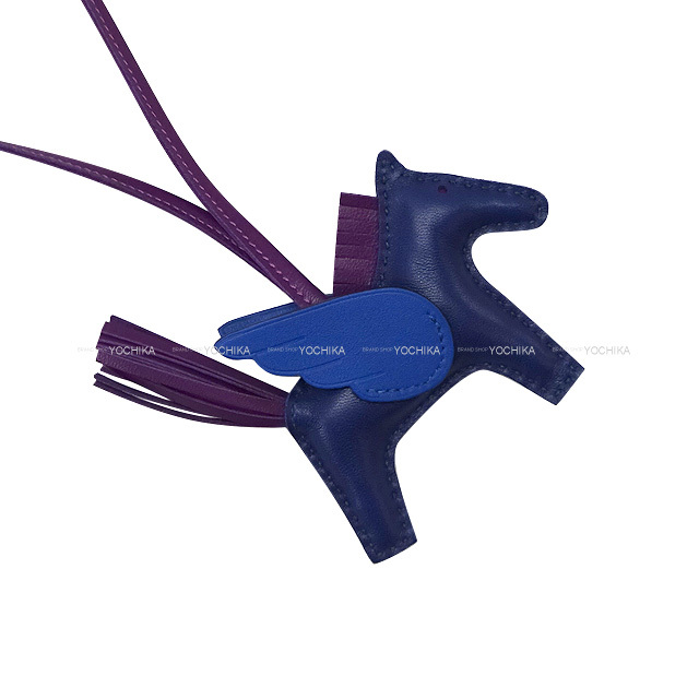 HERMES エルメス バッグチャーム ロデオ ペガサス PM ブルーサフィール  