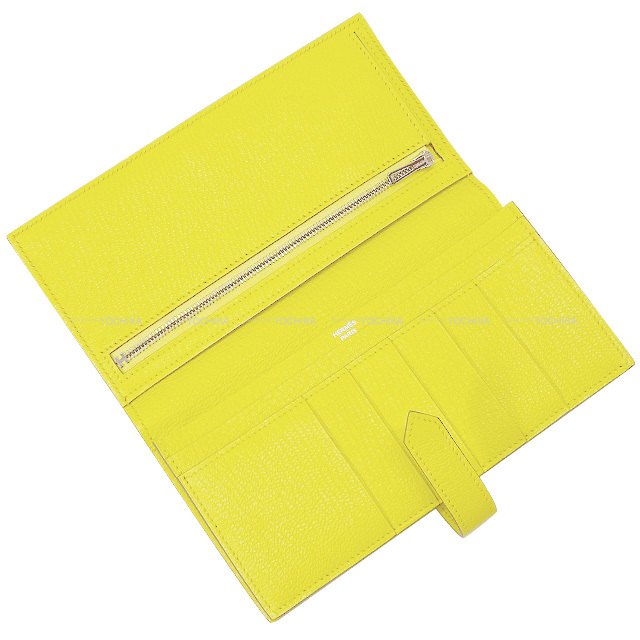 美品☆　エルメス　ベアンスフレ　長財布　シェーブル　ライム　□Q刻印 楽天市場】【中古】エルメス ベアンスフレ 長財布 ライム シルバー金具