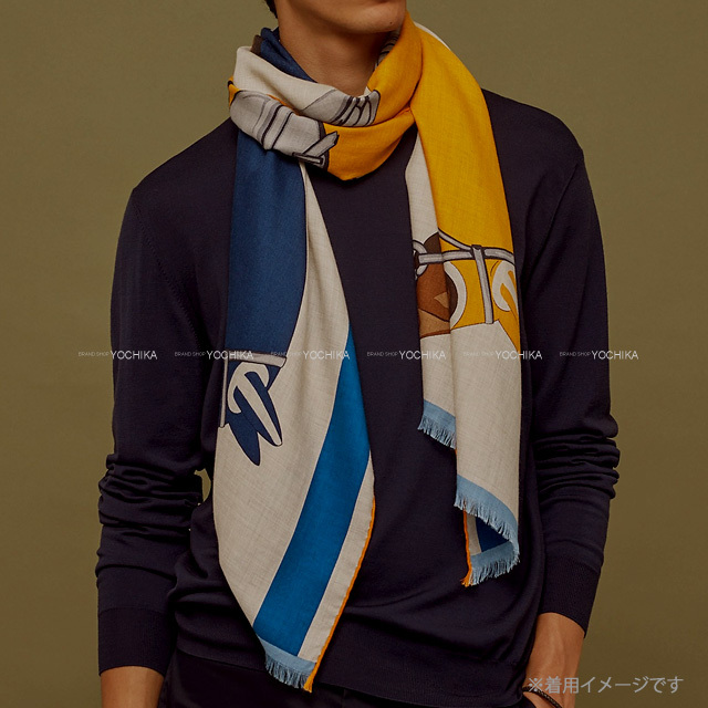 HERMES エルメス カシミヤ ストール マフラー グレー aq10920 ふさわしかっ 