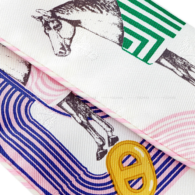 2022年春夏 HERMES エルメス スカーフ ツイリー ガルドローブポップ 白  