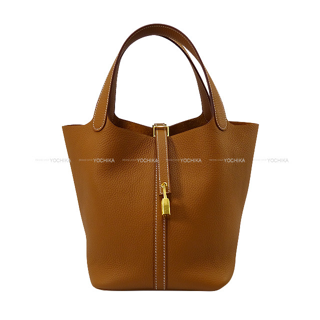 HERMES エルメス ハンドバッグ ピコタンロック 22 MM ゴールド 