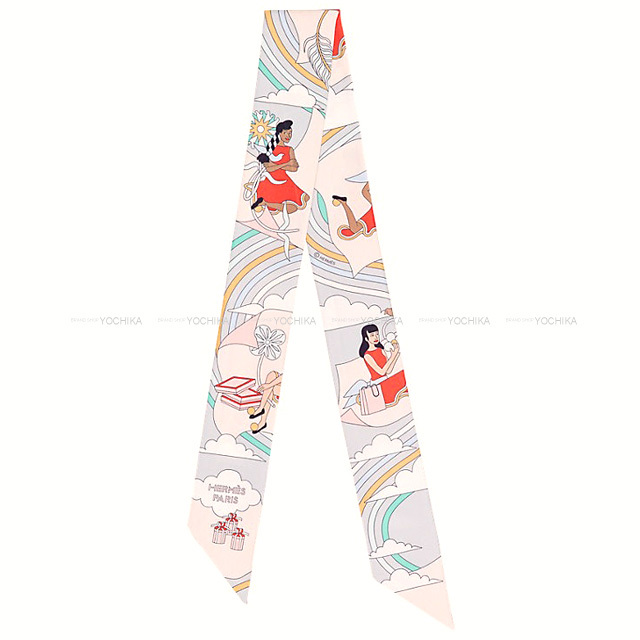 2022年春夏 HERMES エルメス スカーフ ツイリー 空飛ぶカレ グリス  