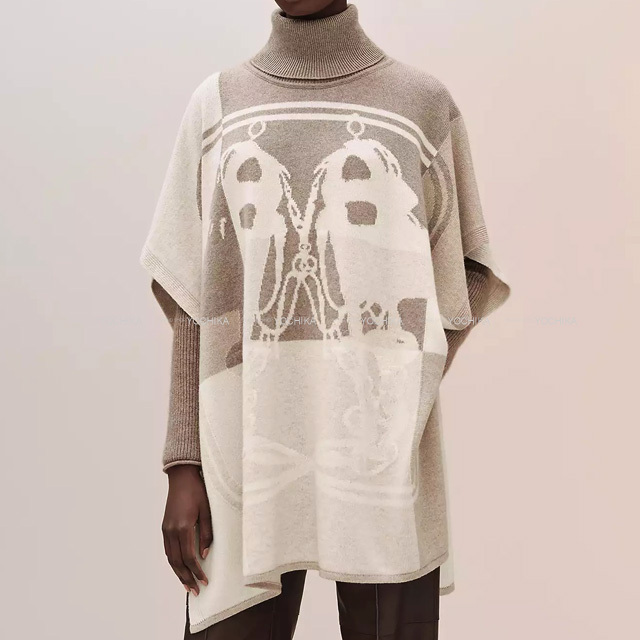 HERMES エルメス セーター タートルネック ポンチョ ブリッドドゥガラ  