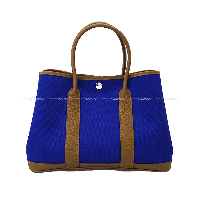 HERMES エルメス トートバッグ ガーデンパーティ 30 TPM ブルー  